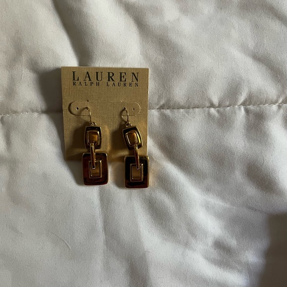 Gold Ralph Lauren pierced earrings - Picture 1 of 2